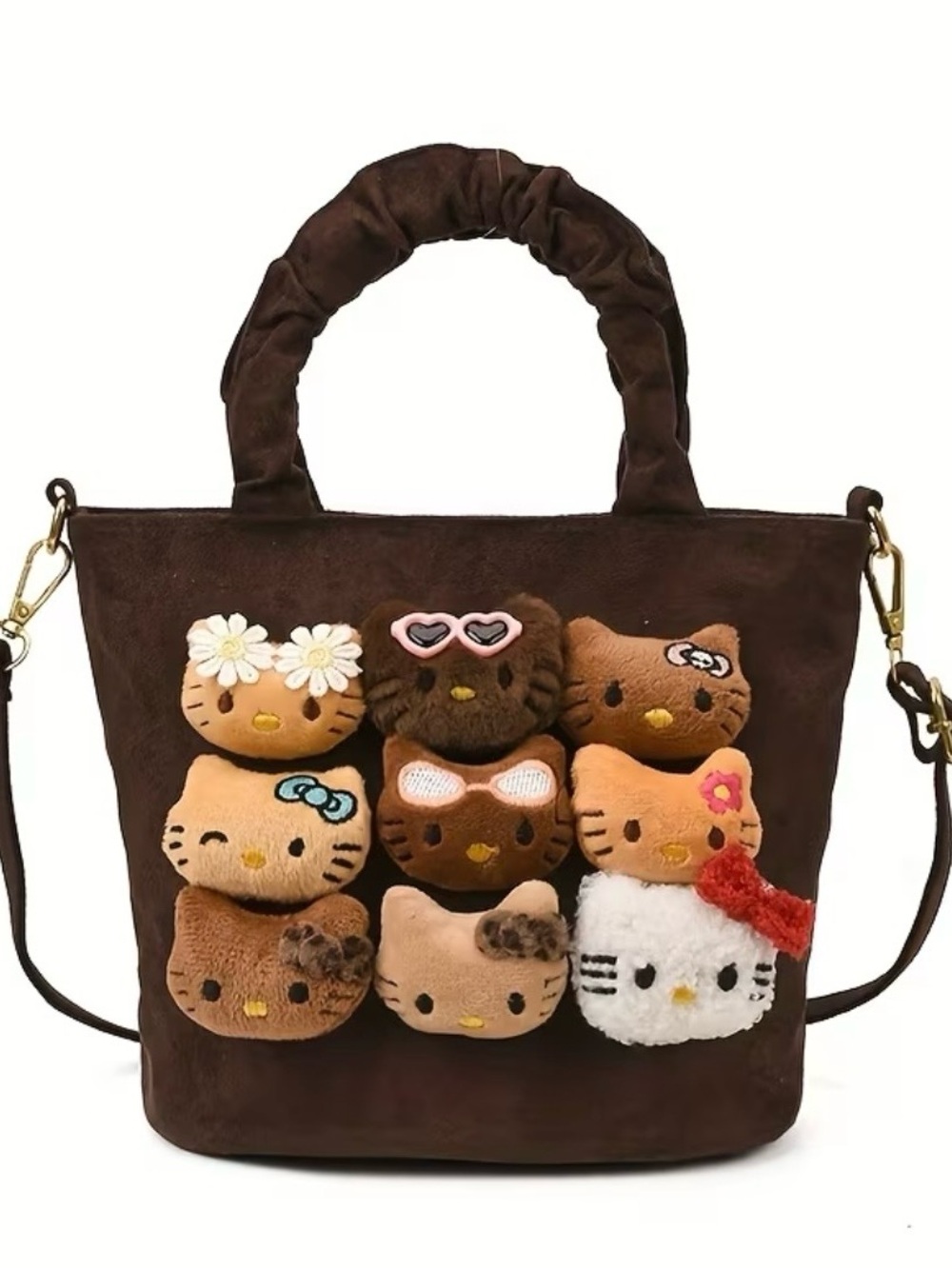 Hello Kitty Patch Brown Tote Bag - Women Bags